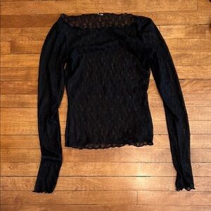 Elegant Black Sheer Women's Top